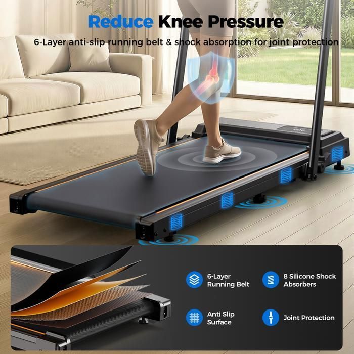 Folding Treadmill - FT41 Walking Mat - 2.5HP Motor, 15° Incline, Speed 1-10km/h, For Adults