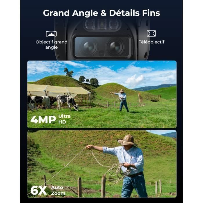 Reolink Trackmix ProHD Series 4MP 4G LTE Surveillance Camera with Battery, Smart Auto Tracking, 6X Zoom, Dual Lens, Spotlight, +SP