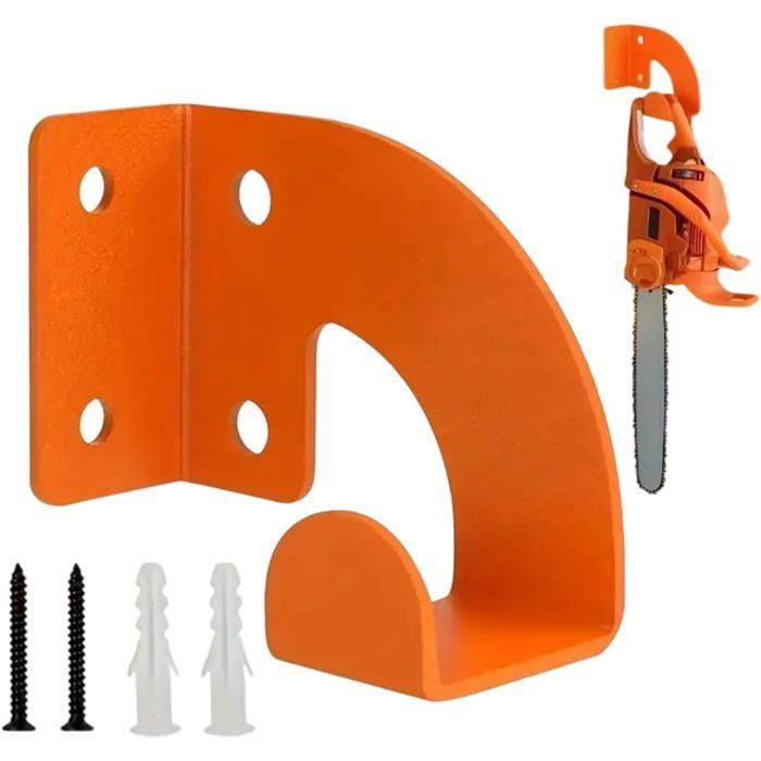 Supporto a parete per motosega – per riporre cavi, tubi e pale – ideale per officina, garage e giardino – salvaspazio.
