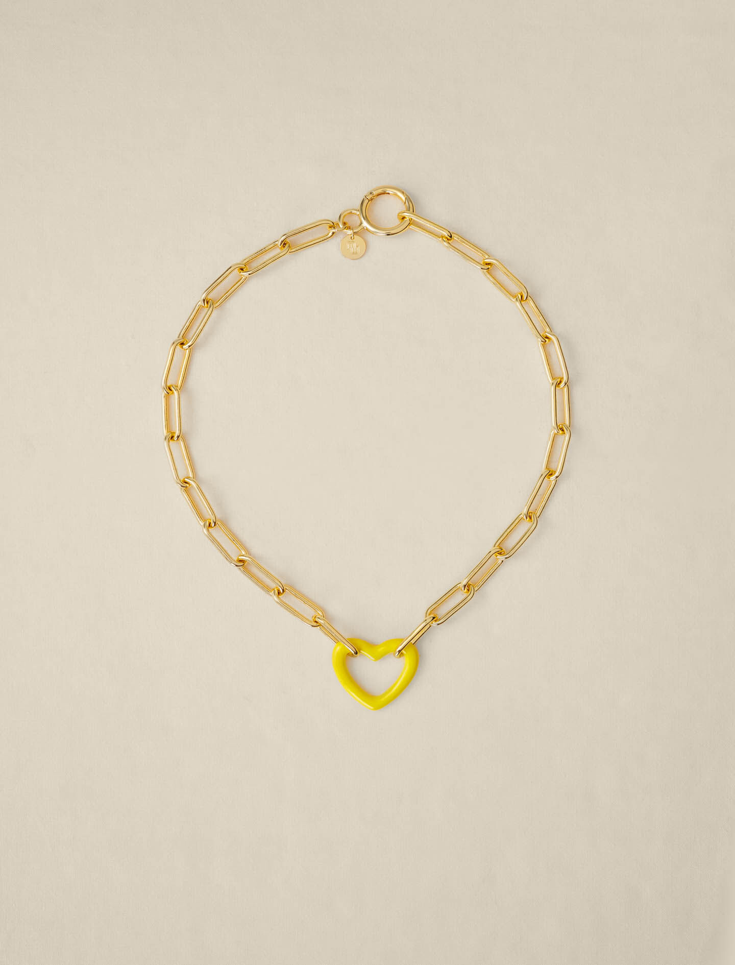 Gele hartketting