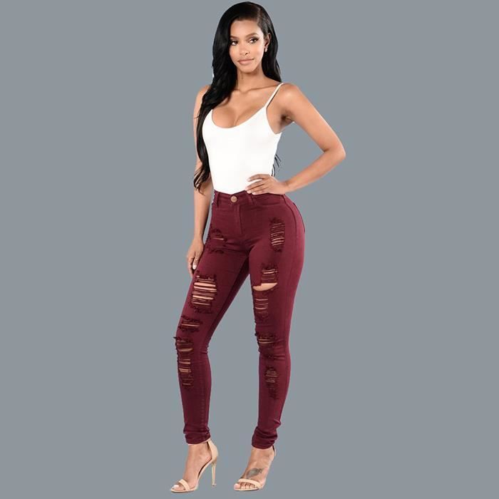 Pantalones vaqueros ajustados - FUNMOON - Multicolor - Tallas grandes - Corte ajustado - Mujer