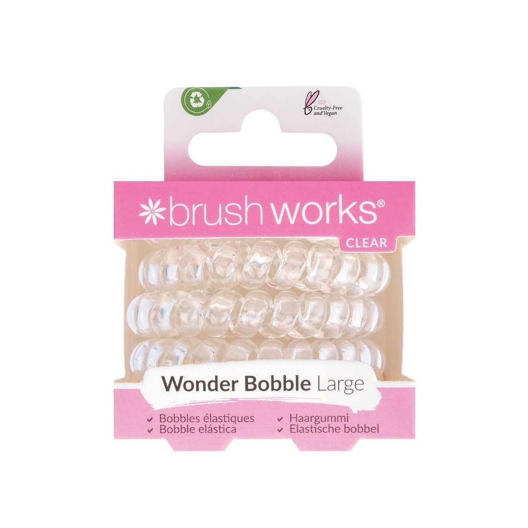 Brushworks Pack de 5 élastiques à cheveux Larges Transparents