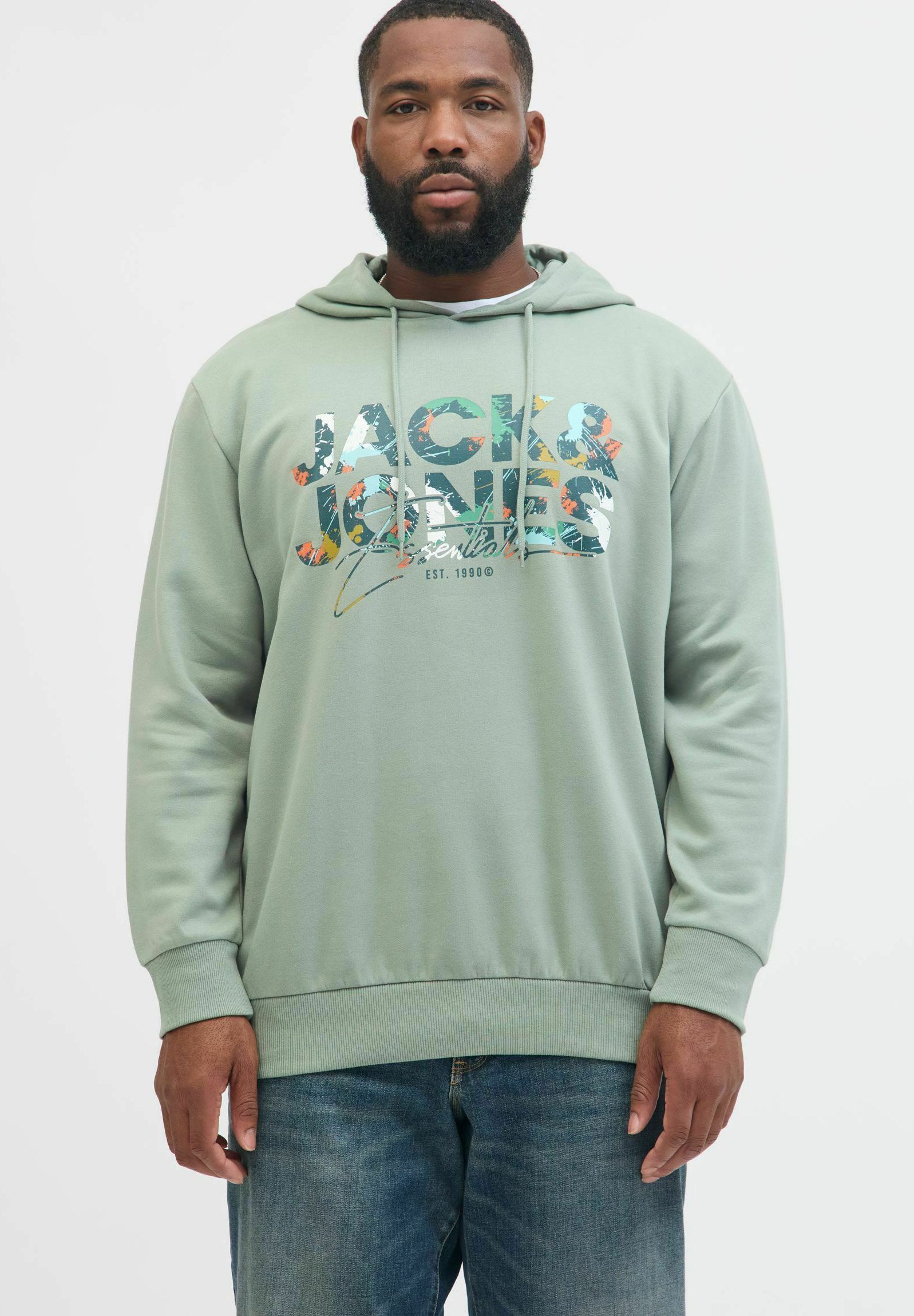 Jack & Jones Plus Size Logo - Hoodie - Eisberggrün