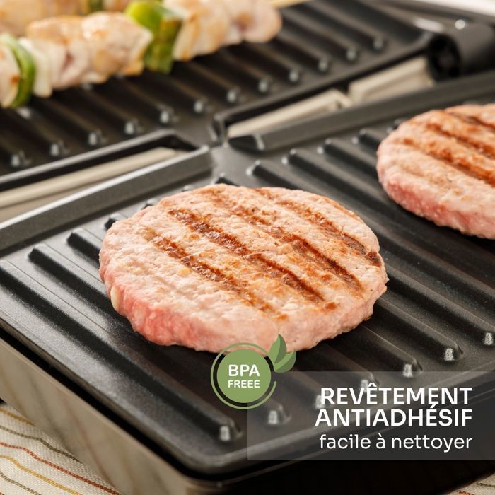 Mellerware Plancha Grill Hotty 1500 Sand | 1500 W | Ouverture 180° | Revêtement antiadhésif