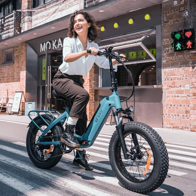 DYU 20 4.0 Fat Tire elektrische fiets voor volwassenen, 500W 48V 14AH, LG-accu, Shimano 7-versnellingen, opvouwbare e-bike