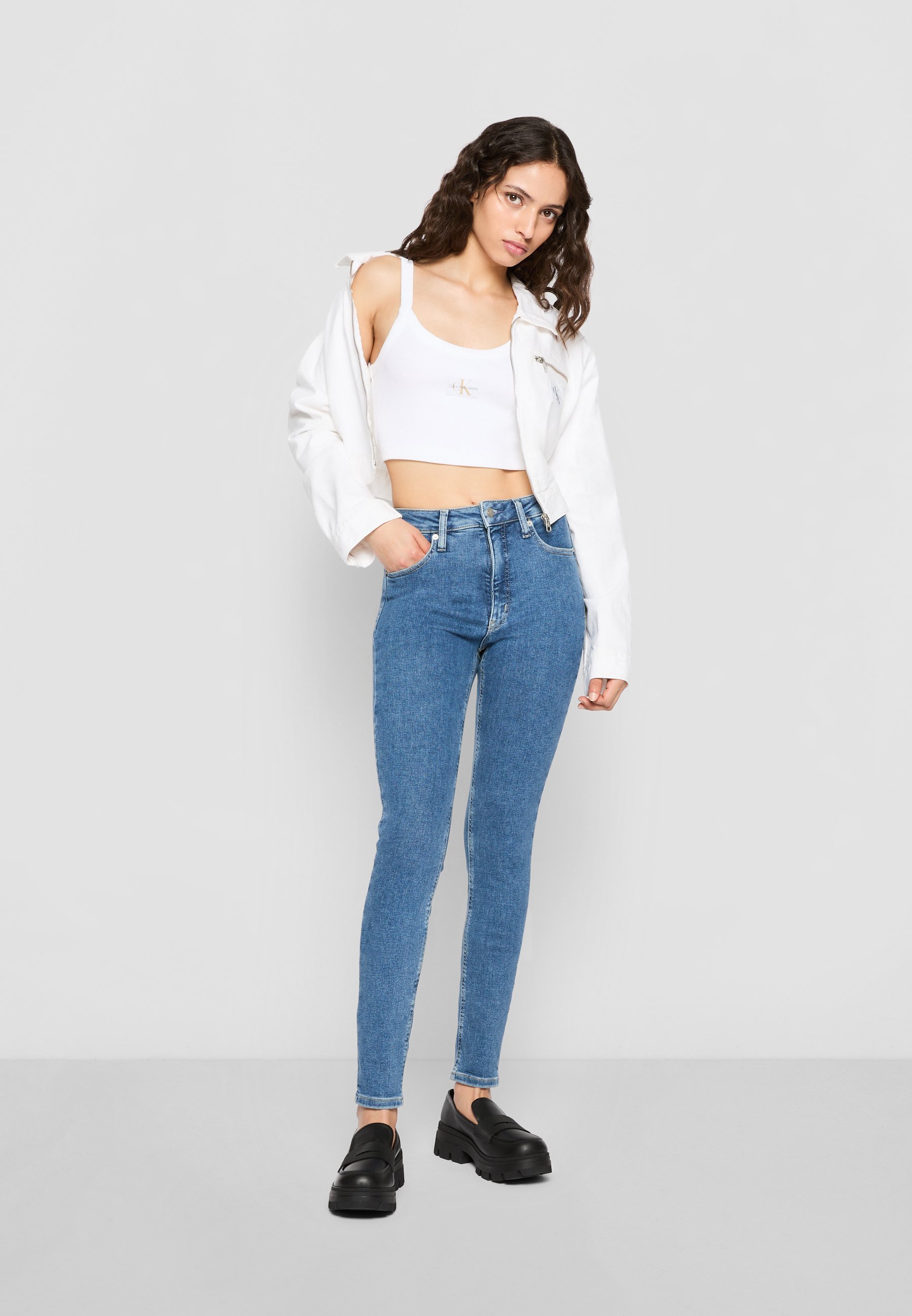 Calvin Klein Jeans HIGH RISE SKINNY - Jeans Skinny Fit - denim medio