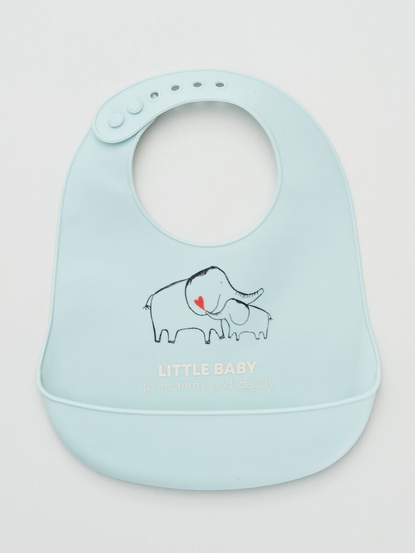 Babador de silicone estampado - AZUL