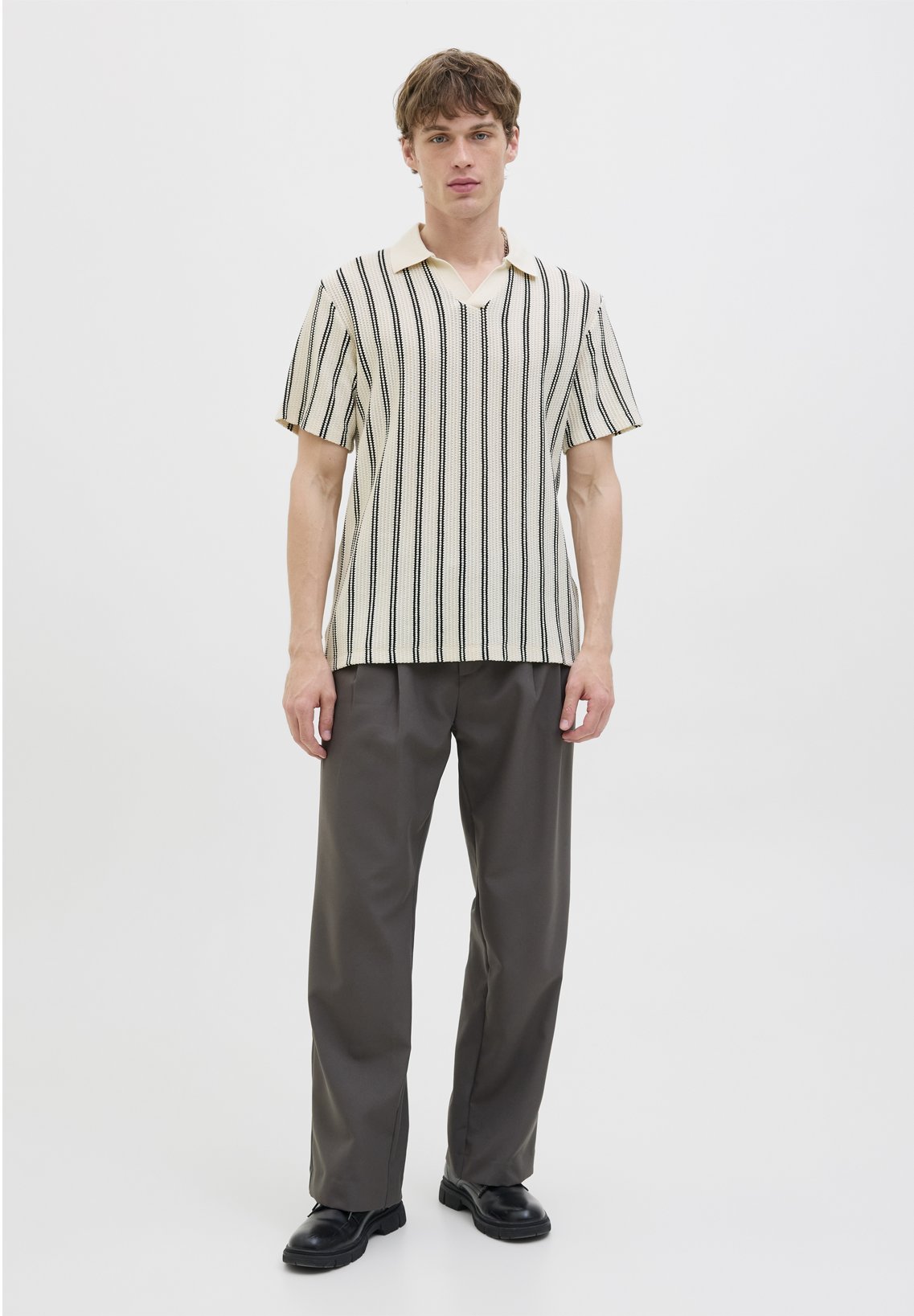 Jack & Jones JPRBLUHARRY SPLIT NECK - Poloshirt - Cloud Dancer
