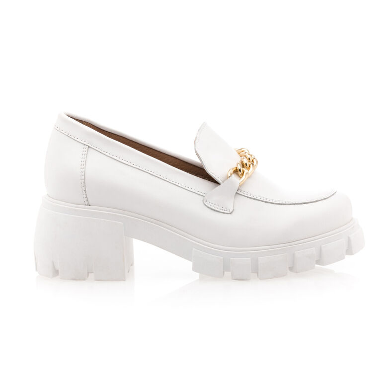 Weiße Damen-Loafer/Bootsschuhe