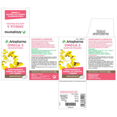 Gélules Arkocaps Oméga 3 pour la performance cérébrale et cardiaque, 100 gélules