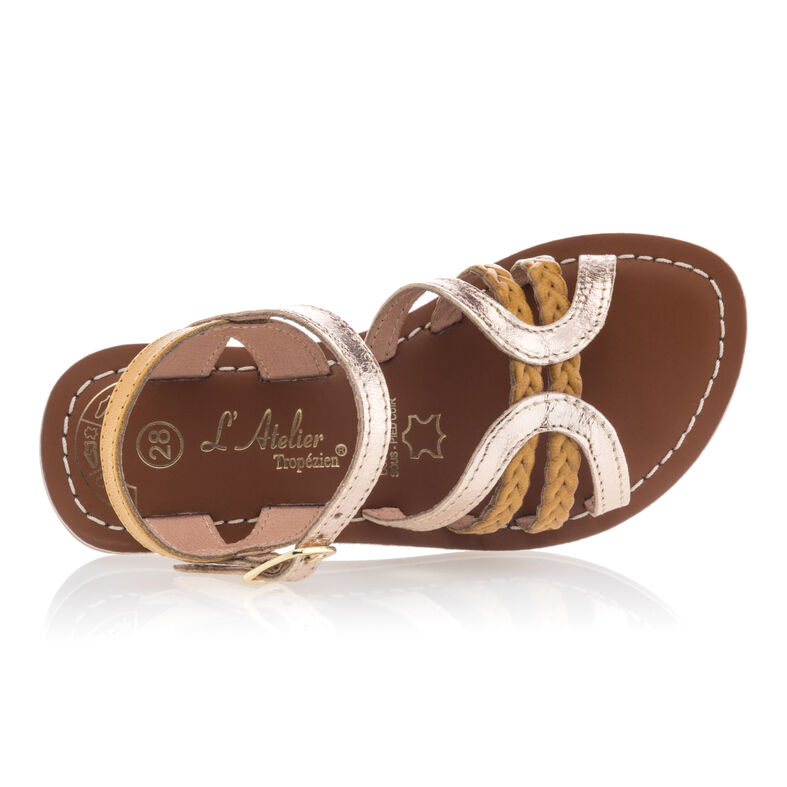 Sandalias amarillas para niña / Zapatos de punta abierta