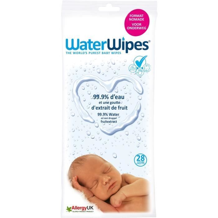 WATERWIPES travel pack 28 wipes