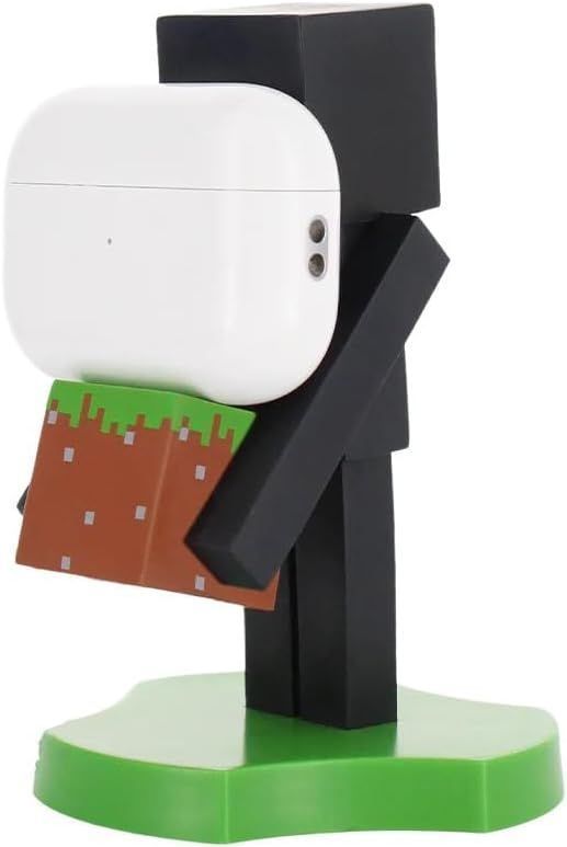 Figura de Enderman de Minecraft - EXQUISITE GAMING - Cable Guys - Soporte para auriculares, smartphone o accesorios pequeños - 11 cm
