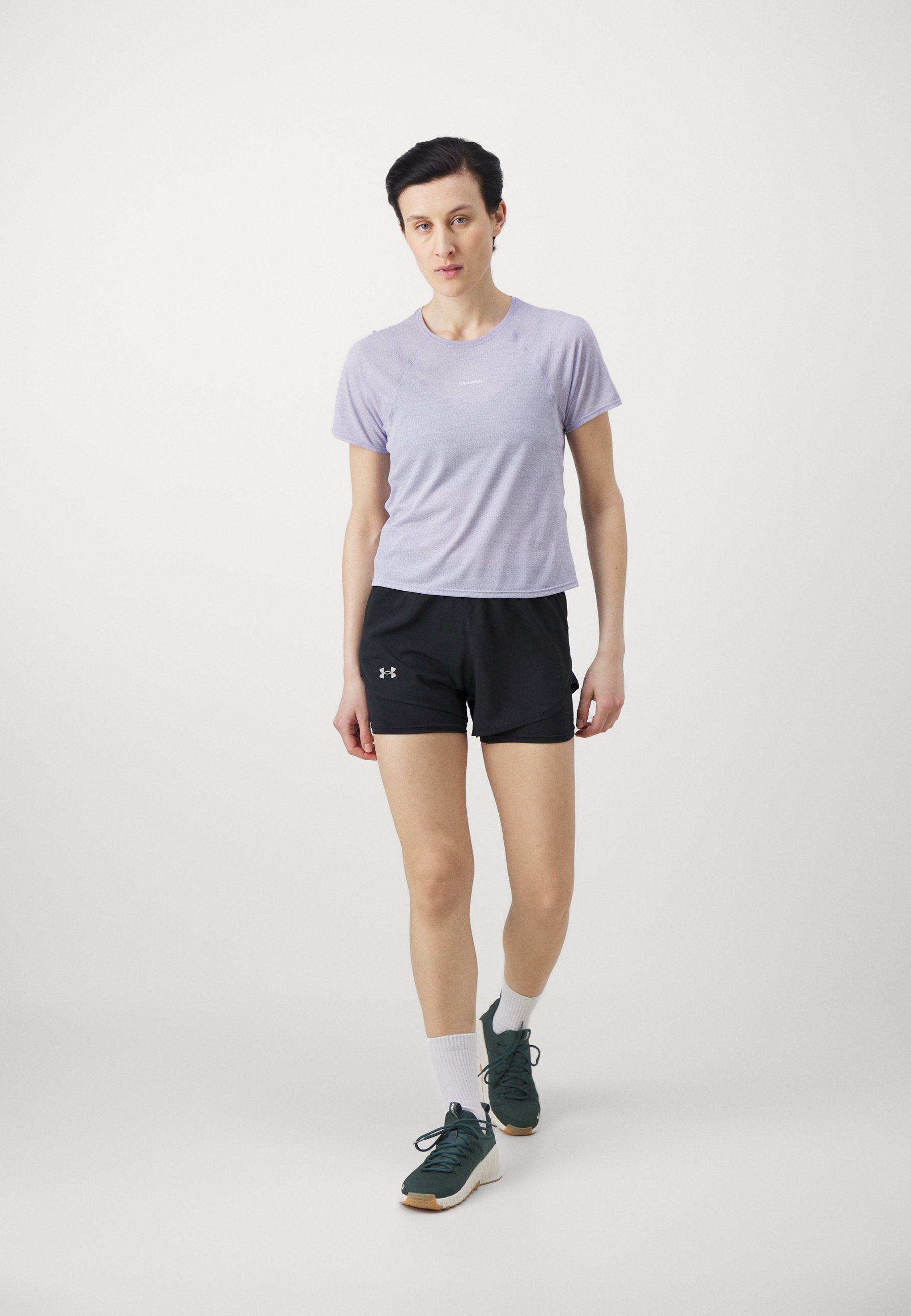 Salomon SHKOUT AIR CROP TEE - Sportovní tričko - cosmic sky