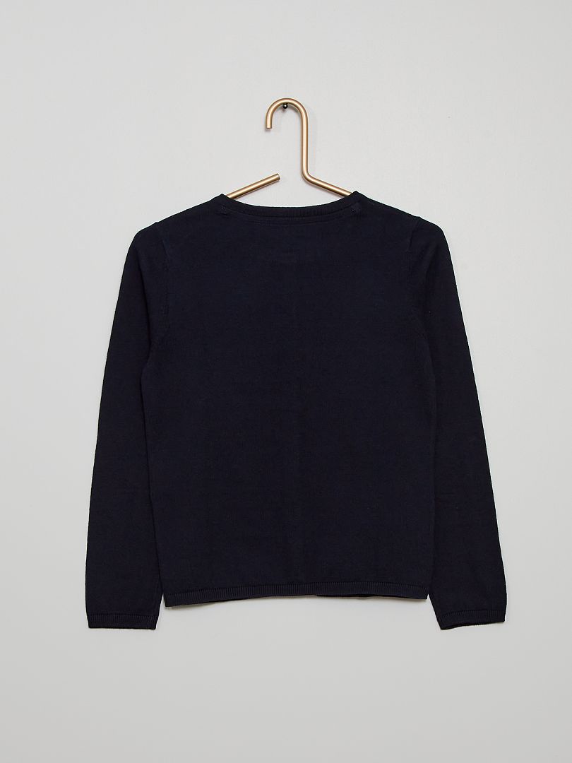 Fijngebreid vest - blauw