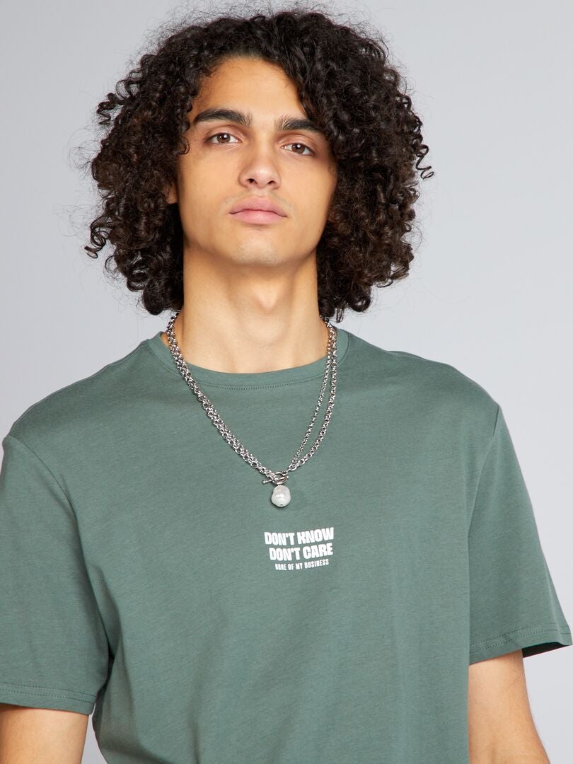 Klasyczny T-shirt z nadrukiem - ZIELONY