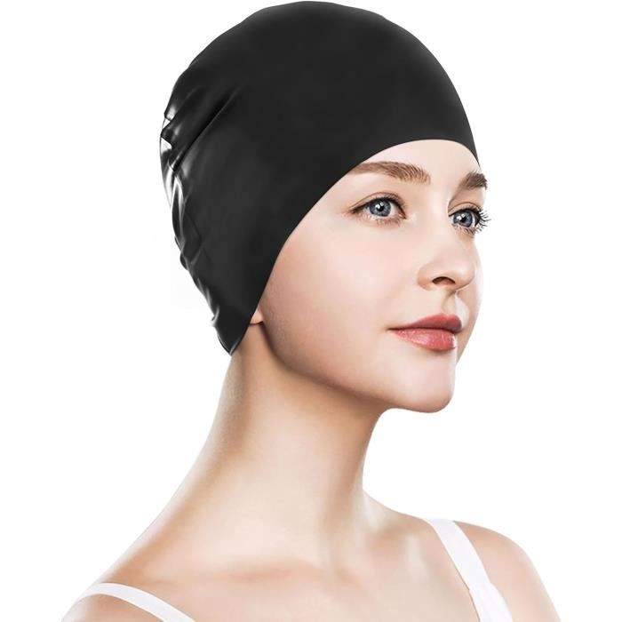 Swimming Cap for Women and Men with Long Hair – 100% Silicone – Comfortable and Stretchy, Premium Quality Swimming Cap