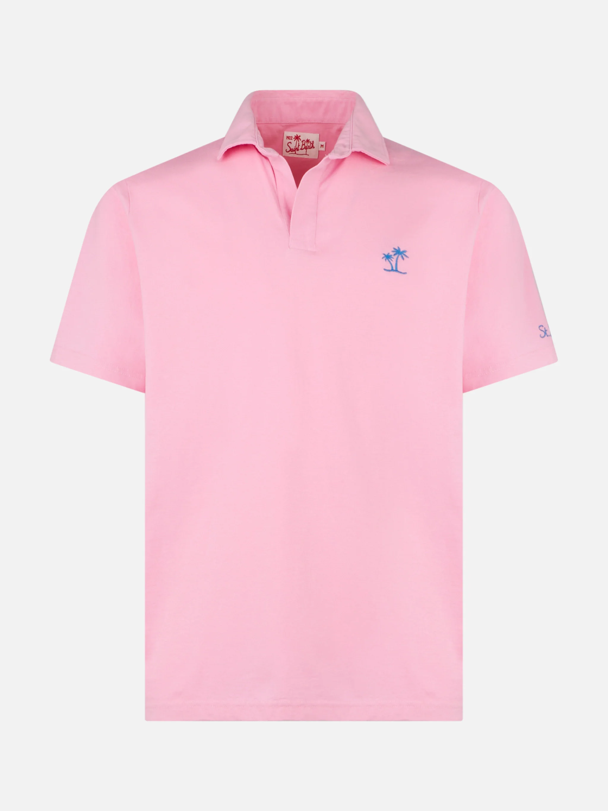 Roze katoenen poloshirt voor heren