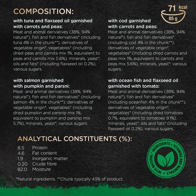 Sachês da Coleção Sheba Nature's, 12 unidades de 85g