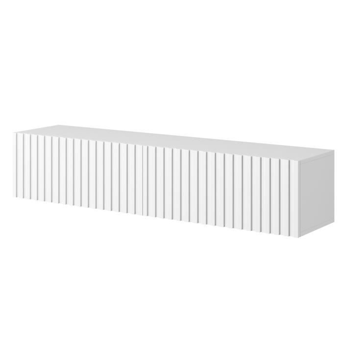 Mueble para TV - SELSEY - TELIRE - 138,6 cm - Blanco - 2 puertas