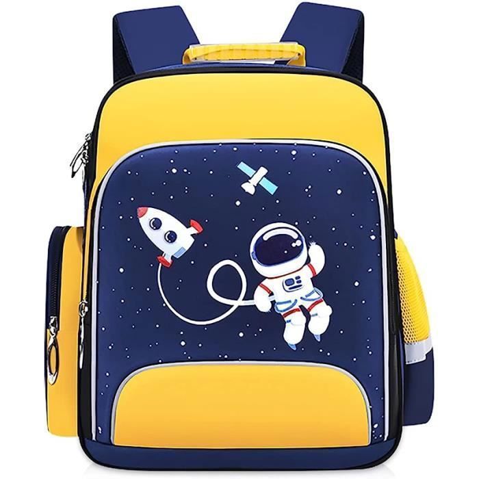 Mochila infantil de astronauta, mochila escolar ligera de nailon impermeable para primaria, color amarillo.