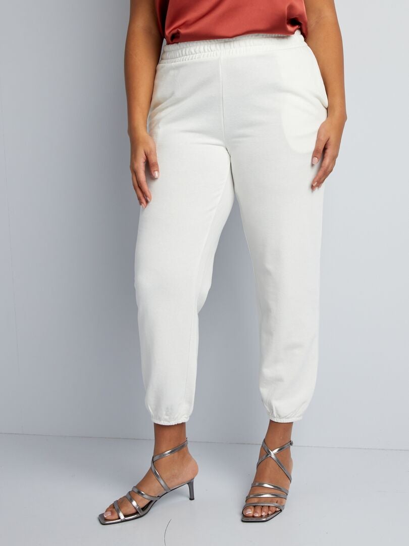 Fleece joggingbroek - WIT