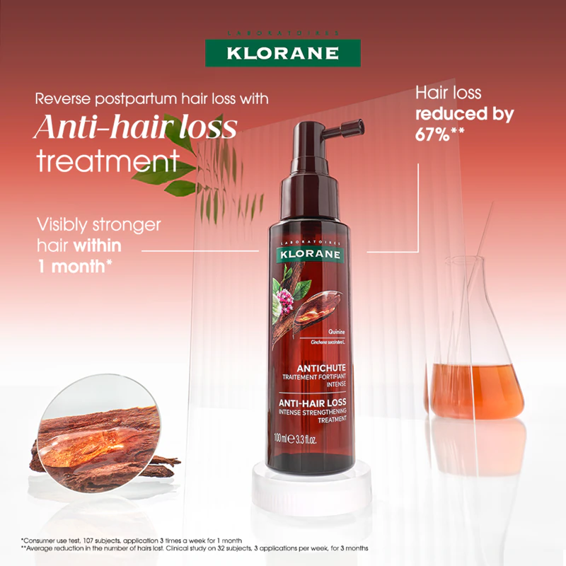 Klorane Quinine Intense Fortifying Serum: tratamento fortalecedor contra a queda de cabelo.