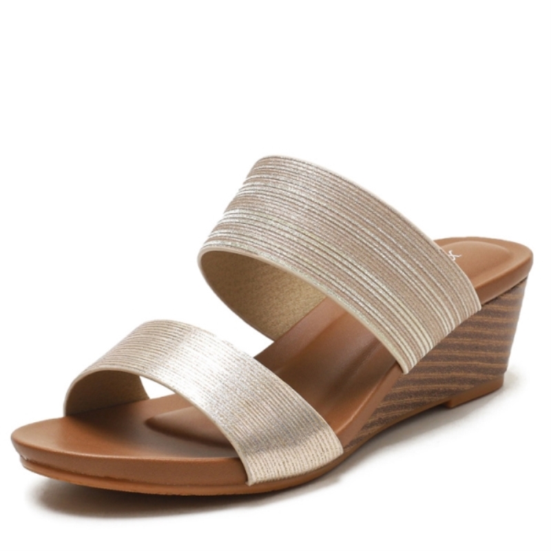 Sandali da donna alla moda con zeppa e punta aperta, pantofole con plateau e plateau, sandali romani bianchi da donna, pantofole con zeppa Mujer