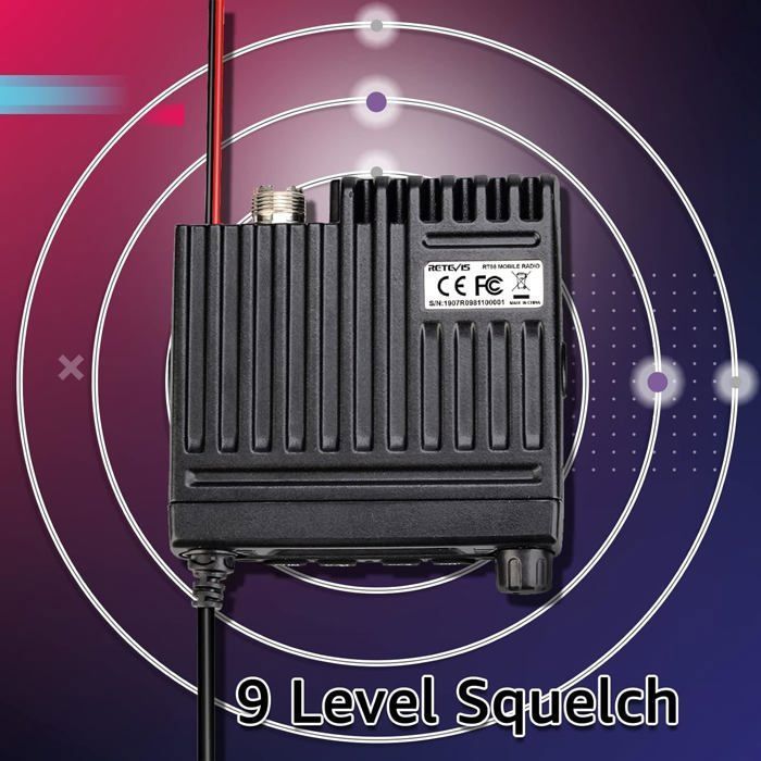 Walkie Talkie Retevis RT98, mini transceptor móvil de 199 canales CTCSS/DCS DTMF, mini radio móvil con micrófono (negro)