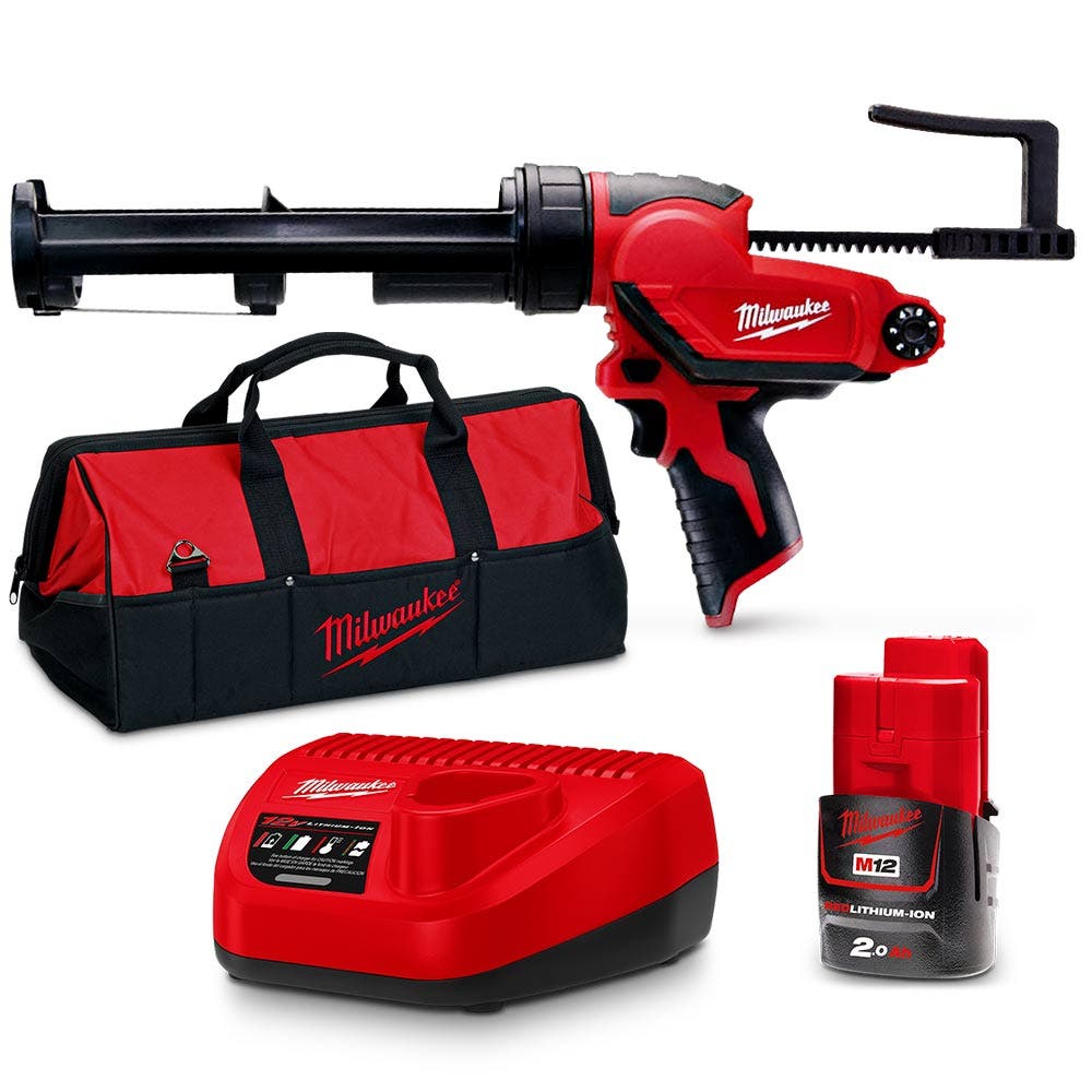 Kit de pistola de calafetagem MILWAUKEE 12V 2.0Ah 310ml M12PCG310-201B
