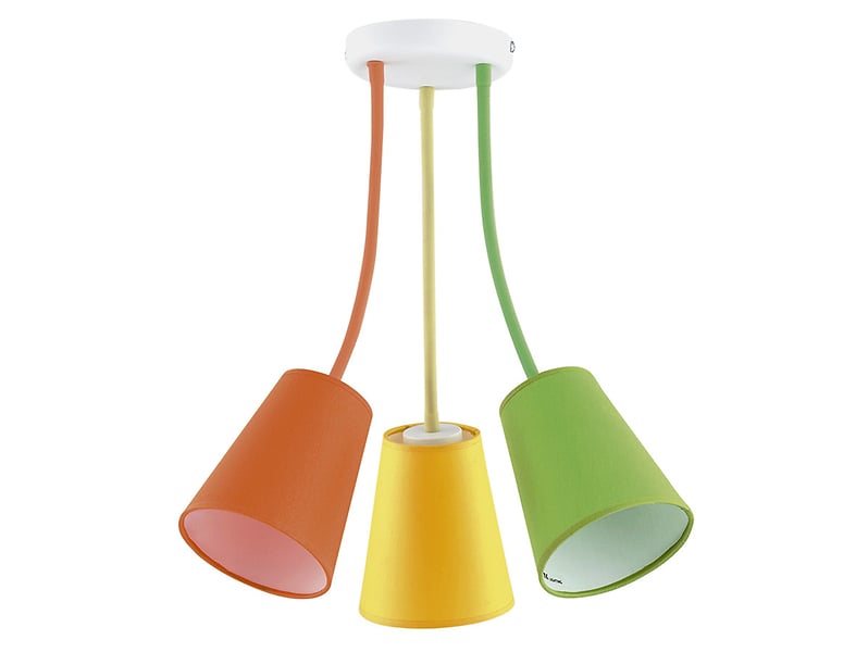 Lampa sufitowa dziecięca Wire Colour 3-punktowa tkaninowa wielkolorowa