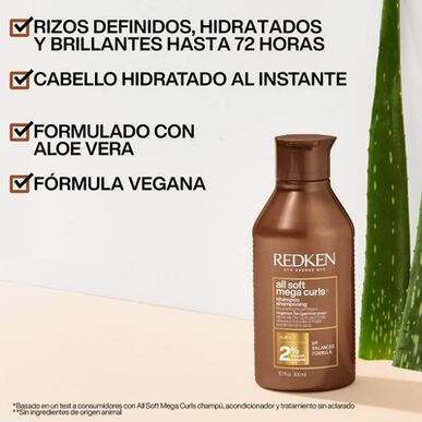 Redken All Soft Mega Curls sjampo for tørt, krøllete og bølgete hår 300 ml