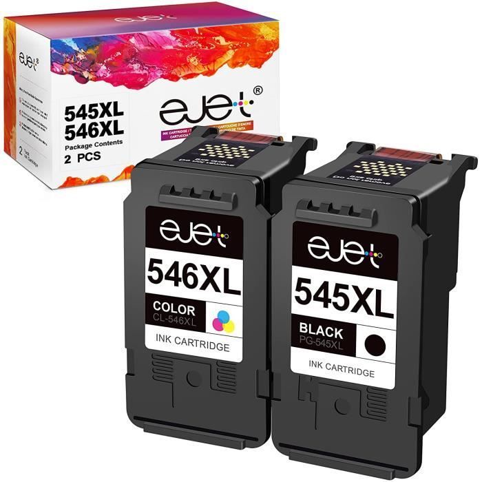 545 546 XL EJET Remanufactured Ink Cartridges 2 Pack Compatible for Canon PG-545XL/CL-546XL for Pixma TR4550 TS3150 MX495