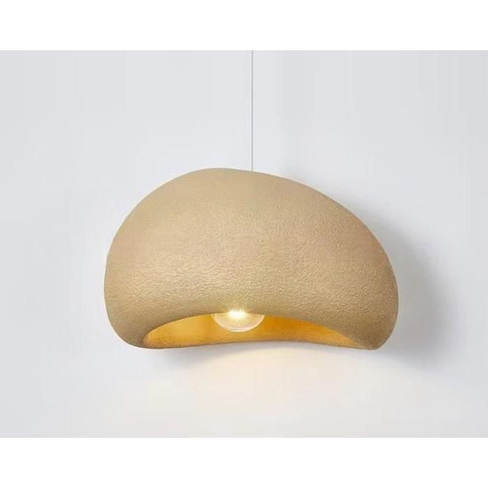 WOTTES Suspension Luminaire Moderne Créatif Jaune, Lustre Design Métal Vintage E27 Lampe 1pcs Ø30cm pour Cuisine Salle à Manger