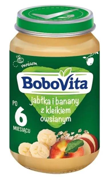 Bobovita Deser Jabłka i Banany z kleikiem owsianym po 6 m-cu