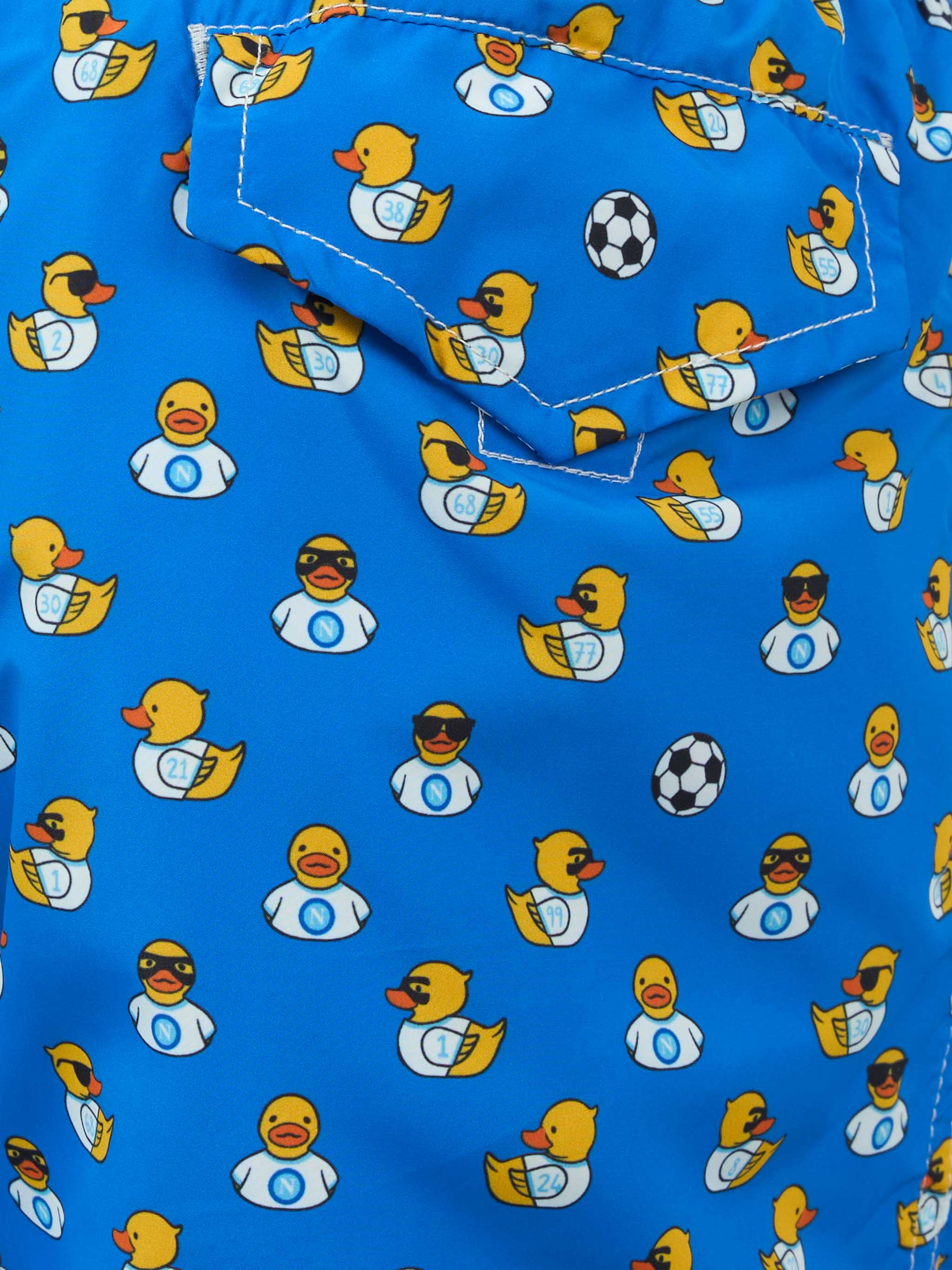 Costume da bagno da bambino in tessuto leggero con stampa logo Ducky e