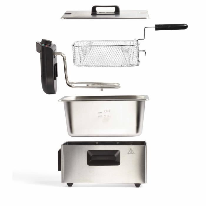 Friteuse 3 L - LIVOO - DOC216 - 2000W - 3L - Cuve amovible en acier inoxydable - Panier à friture amovible - Thermostat réglable