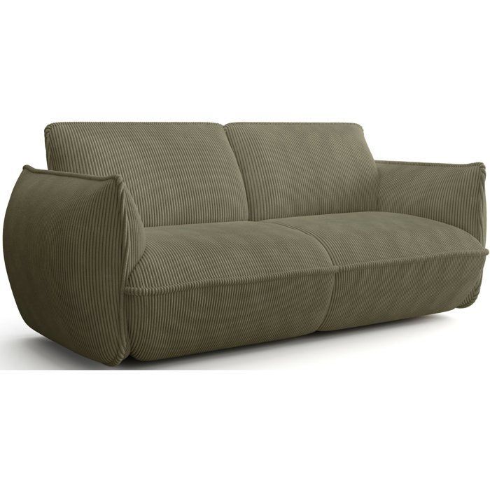 Vaste bank - 3-zits - SOFFIO - Groene stof - 220 x 98 x 83 cm