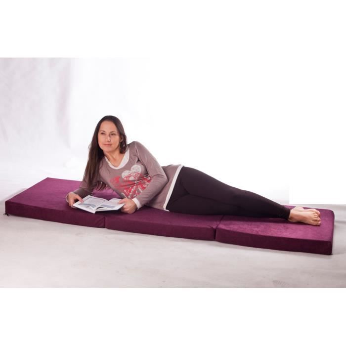 NATALIA SPZOO Opvouwbare futonmatras 198x80x10 cm - Schuim - Stevig - Grijs - Eenpersoons