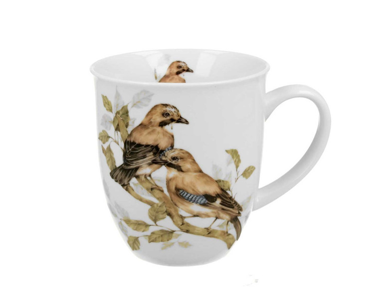 Porcelanowy kubek Animals Sójki 400 ml do Kawy Herbaty Napoi