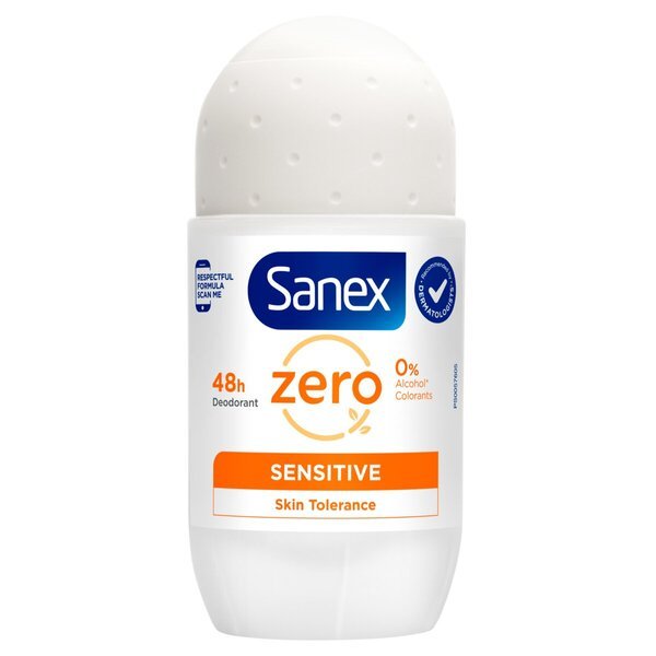 Sanex Zero% Sensitive 48H dezodoračný valček<br>50ml - Citlivá pokožka