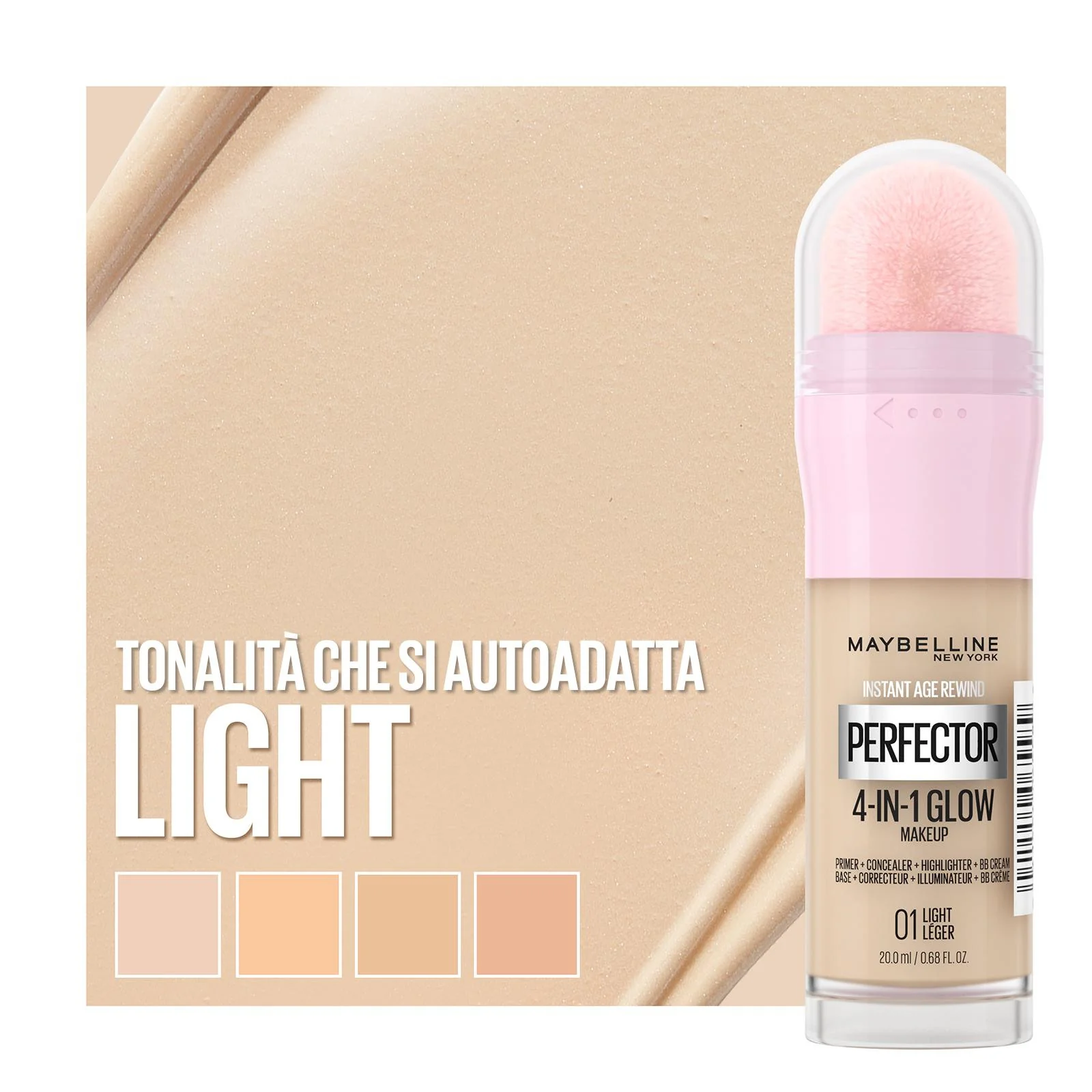 Viso Instant Perfector 4 In 1 Glow Fondotinta Illuminante E Base Per Trucco - Fondotinta liquido, Sublimatori e Illuminanti, Base trucco