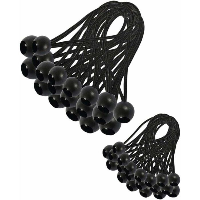 30 piezas de cuerda elástica tipo bungee para lonas, cuerdas bungee y cuerdas bungee para toldos, tiendas de campaña y cortinas (PZCC)