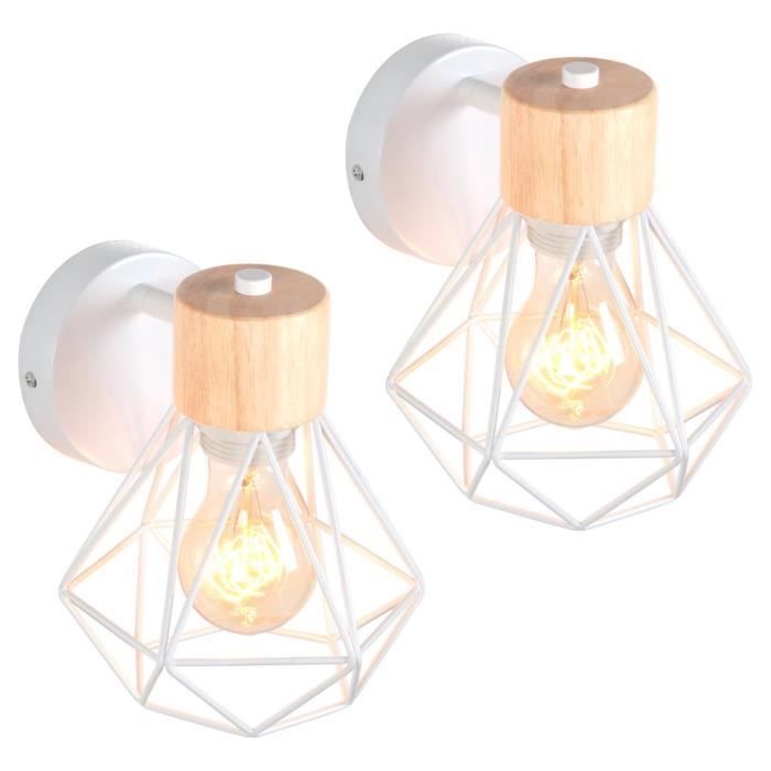 IDEGU 2 stuks industriële vintage moderne wandlampen in retro Edison-stijl met kooiconstructie voor woonkamer en slaapkamer