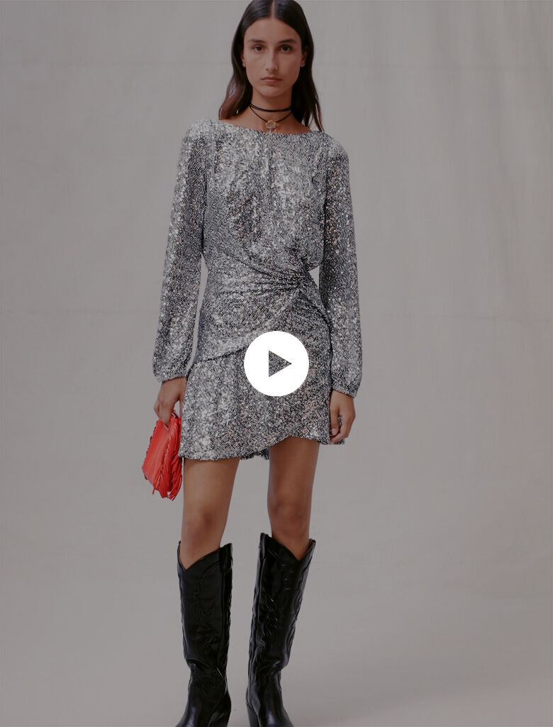 Rochie cu paiete - Argintiu