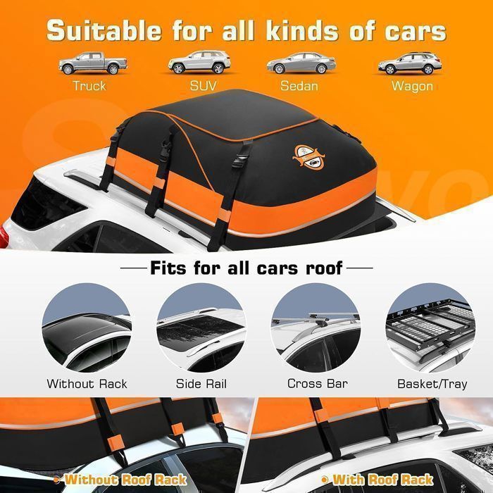 Sailnovo 600L Autodachtasche, faltbare Autodachbox, wasserdichtes Oxford-Gewebe und Reißverschluss, geeignet mit/ohne Dachträger