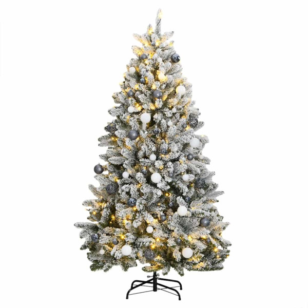 VidaXL sztuczna choinka Zielono-biały 210 cm