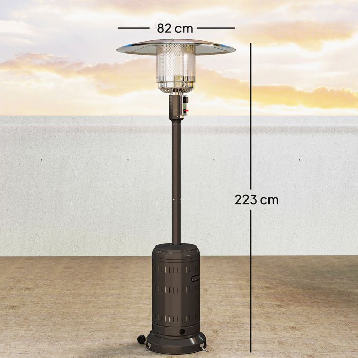 Chauffage exterieur terrasse - Outsunny - portable - 11 KW niveaux de chauffe réglable - protection anti-basculement - noir