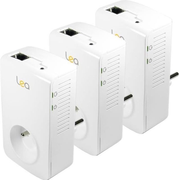 Adaptateur CPL - LEA - NetSocket 1800 - 1800 Mbits/s - Ethernet Gigabit - Prise gigogne filtrée