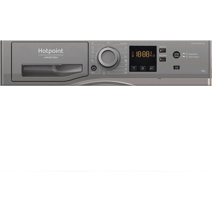 HOTPOINT NSWM946GGFR Front-Loading Washing Machine - 9 kg - Induction - 1400 rpm - Class A - Graphite